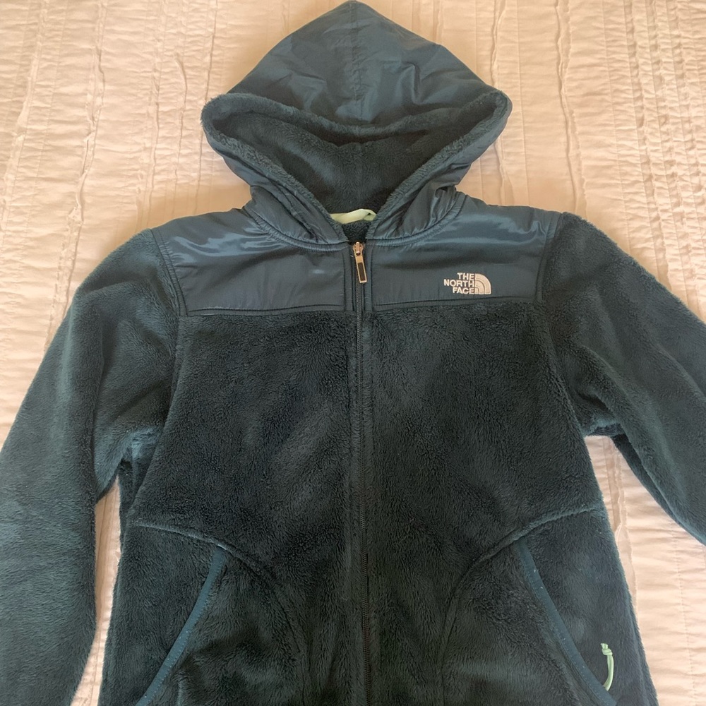 Fuzzy north face jacket